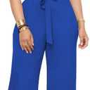 Ulovmi Womens Jumpsuits Dressy Formal Elegant Wide Leg Romper Jumpsuit Wedding Guest Party Cocktail One Piece Outfits (Blue, L)