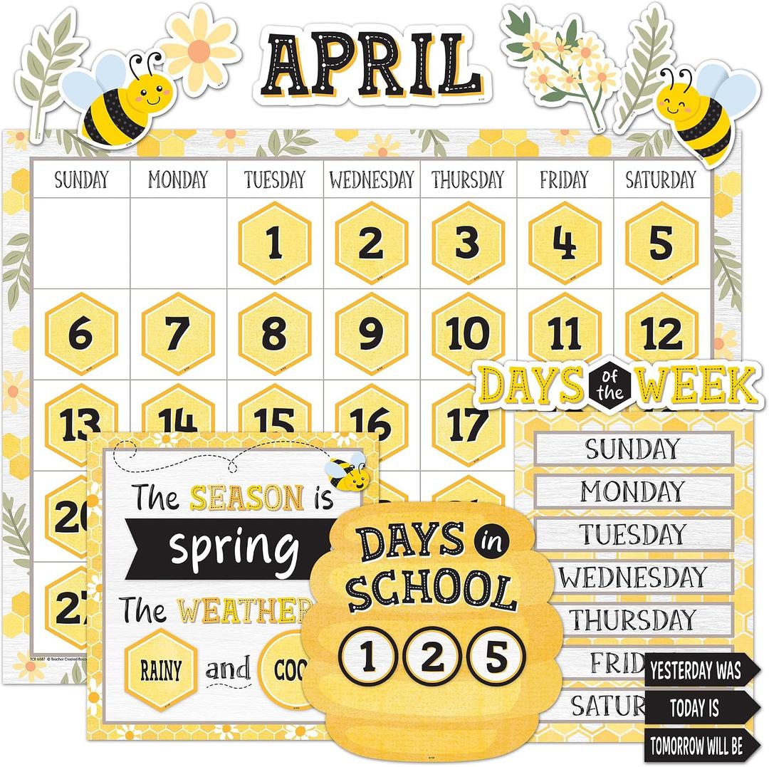 Teacher Created Resources Buzzing Bees Calendar Bulletin Board (TCR6887)