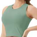 THE GYM PEOPLE Women's Medium Support Sports Bra Removable Padded Sleeveless Workout Crop Tops (Large)