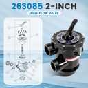 263085 Top Mount Multiport Valve Compatible with Pentair Tagelus Sand Filters,2 6-Positions Pool Filter Control Valve