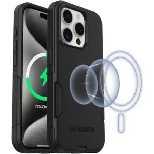 OtterBox iPhone 15 Pro Commuter Series Case - MagSafe Edition - Black, Slim & Tough, Pocket-Friendly, with Port Protection