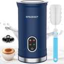 Spacekey Milk Frother, 4-in-1 Milk Frother and Steamer, Auto Shut-off Hot & Cold Foam Maker with Mute Mode, Temperature Control Electric Milk Frother for Coffee, Latte, Cappuccino, Macchiatos
