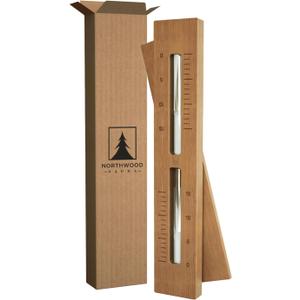 Sauna Sand Timer - Handmade from Canadian Red Cedar Wood - Wall-Mounted Rotating 15-Minute Hourglass with White Sand