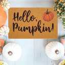 IZUS Hello-Pumpkin Welcome-Doormats - Non-Slip Coir Entrance-Mat Fall-Harvest-Festival Front-Door-Mat Porch-Rugs Home-Decor 17x29inches