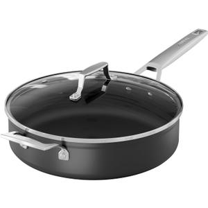 MsMk Nonstick Deep Frying Pan, 4.5 Quart Sauté Pan with lid, 11 inch, Stay-Cool Handle, Smooth Bottom, PFAS Free Non-Toxic, Oven safe to 700, Induction, Ceramic and Gas Cooktops