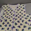 Cicy Bell Womens Fuzzy Fleece Vest Fall Floral Sleeveless Sherpa Jacket Lightweight Button Down Warm Outerwear with Pockets (Medium, Purple)