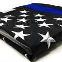 Thin Blue Line Flag: 4x6 ft with Embroidered Stars - Sewn Stripes - Brass Grommets - UV Protection - Black White and Blue American Police Flag Honoring Law Enforcement Officers
