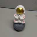 Astronaut Figurine Statue, Meditation Astronaut Figure Sculpture for Desktop & Tabletop, Resin Spaceman Planet Desk Ornament for Outer Space Themed Bedroom Decor, Cake Toppers Model Gift
