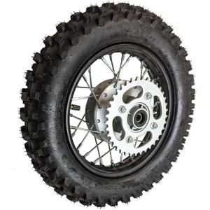 10" Rear Wheel Rim Tire Assembly 12mm Bearing for 50cc 70cc 90cc 110cc Dirt Pit Pro Trail Bike CRF50 DRZ70 PW50 BBR50 TTR50 DRZ50 SSR 3.00-10 80/100-10 1.4x10 (Tire 3.00-10 No Drum Brake)