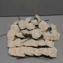 Mocoosy 50Pcs Rose Artificial Flowers, Cream White Fake Roses for Decoration, Real Touch Beige Foam Rose Bulk with Stem DIY Wedding Bouquet Bridal Shower Valentine's Day Floral Arrangement Table Decor