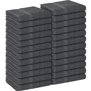 Utopia Towels, Salon Towel, Pack of 24, Not Bleach Proof, 16 by 27 Inches, Highly Absorbent Cotton Towels for Hand, Gym, Beauty, Spa, and Home Hair Care, Grey