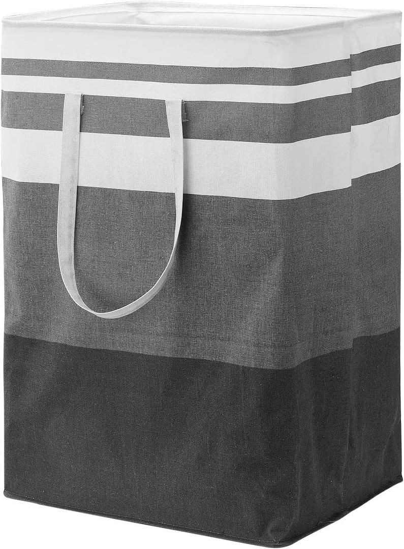 2 Pack Large Laundry Basket, Waterproof Freestanding Laundry Hamper with Long Handles Collapsible Clothes Hamper Durable Tall Laundry Bin, Clothes Hamper for Bedroom, Bathroom, Dorm