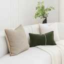 Soft Textured Throw Pillow Covers Set of 2 Neutral Decor AB-Side Modern Farmhouse Pillow Cases Home Decorative Couch Cushion Covers for Sofa Bedroom Living Room Apricot Yellow 20x20 Inch