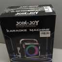 Portable Karaoke Machine, with Wireless Microphones, Bluetooth Party Speaker with LED Lights, Loud Subwoofer, USB/AUX, Outdoor Karaoke Speaker for Adults & Kids, Matte Silver