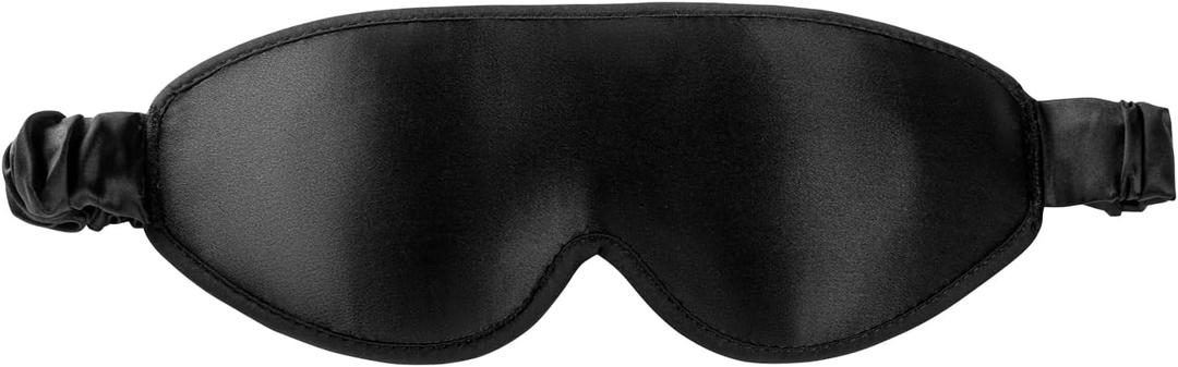 ALASKA BEAR Luxurious Silk Eye Mask with Deep Contour Molded Cups for Beauty Sleep & Lashes Extensions, 3D Zero Pressure Sleeping Eye Cover with Easy-to-Adjust Strap (Black_concave Eyecups)