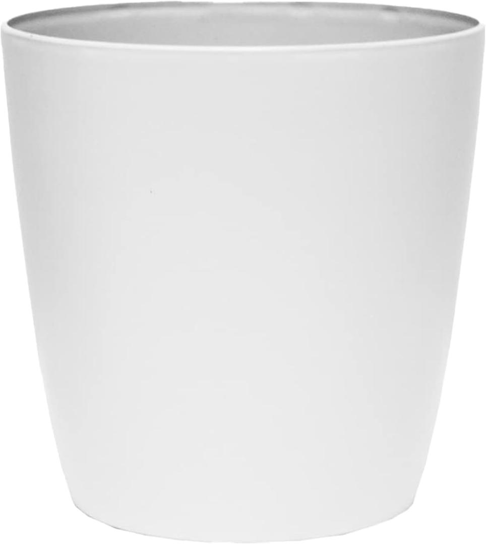 The HC Companies Aria Round Self-Watering Pot - Lightweight Plastic Planter for Herbs & More - Durable Plant Pots for Indoor Plants & Outdoor Plants (10" Matte White, Pack of 1)