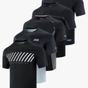 5 Pack Men’s Active Quick Dry Crew Neck T Shirts | Athletic Running Gym Workout Short Sleeve Tee Tops Bulk M