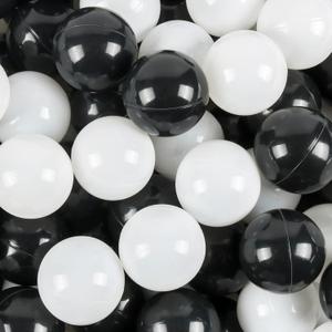 TRENDBOX Ball Pit Balls 100 - Macaron Colors Balls for Ball Pit, Play Tent Baby Playhouse Pool Birthday Party Decoration (F-Black&White)