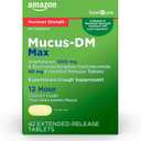 Amazon Basic Care Maximum Strength Mucus DM, Expectorant and Cough Suppressant Extended-Release Tablets, 42 Count