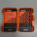 COMOWARE 15Pcs Drill Bit Set (1/16"-3/8"), M35 HSS Twist Drill Bits, Jobber Length, Straight Shank, Metal Drills bit Set for Steel, Stainless Steel/Iron/Wood/Plastic, with Metal Indexed Storage Case