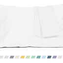 HOMTEC Pillow Cases, Standard Queen Size Cotton Percale Weave Pillowcases, Pre-Shrunk Breathable and Hypoallergenic Pillowcases, Set of 2 (2 Piece Standard/Queen 20 Inch x 30 Inch, White