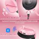 WolfLawS Wireless Gaming Headset with Noise Canceling Microphone for PS5, PC, PS4, 2.4G/Bluetooth Gaming Headphones with USB and Type-c Connector, Wired Mode for Controller - Pink