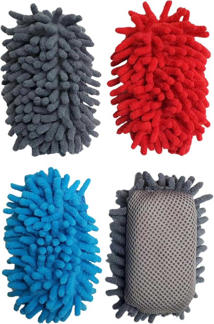 4 Pieces Dry Erase Board Erasers, Magnetic Microfiber Whiteboard Eraser, Washable & Reusable Microfiber Shag Eraser for Classroom, Office, Home Use (Gray, Blue, Red)