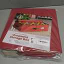 ZOBER Underbed Christmas Ornament Storage Box - Stores 64 3" Ornaments, With Dividers - Tear Proof 600D Oxford Fabric, Ornament Organizer Storage Box, Durable Christmas Containers Holder - Red