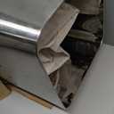 Household Essentials 7080-1 Square Metal Laundry Hamper -Removable Liner Bag and Wood Lid - Stainless Steel