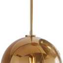 Gradient Color Glass Pendant Light,Modern Glass Hanging Light Chandelier Light (Gold, 25cm)