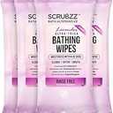 Extra Large Bath Wipes for Adults Bathing No Rinse - 40 Disposable Body Cleansing Wipes for Men, Women & Elderly - Great for Gym, Camping, Post Surgery - Shower Wipes - Lavender