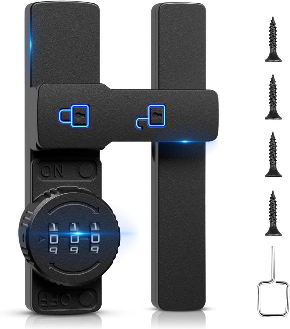 Barn Door Lock,Flip Latch with Combination,180-Degree Sliding & Swinging Door Lock with Cabinet 3-Digit Password Keyless,Gate Latches Bolts for Barn Door Garage Shed Window Fence(Black,180 Degree) Barn Door Lock,Flip Latch with Combination,180-Degree Sliding & Swinging Door Lock with Cabinet 3-Digit Password Keyless,Gate Latches Bolts for Barn Door Garage Shed Window Fence(Black,180 Degree)