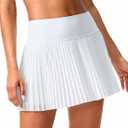 SANTINY Pleated Tennis Skirt for Women with Pockets Shorts Women's High Waisted Lightweight Athletic Golf Skorts Skirts (Medium)