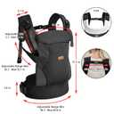 CUBY Baby Carrier Newborn to Toddler, Breathable Baby Front Carrier with Adjustable Neck Support - Hands Free Newborn Toddler Carriers for Travel Outdoor up to 40lbs (Black)