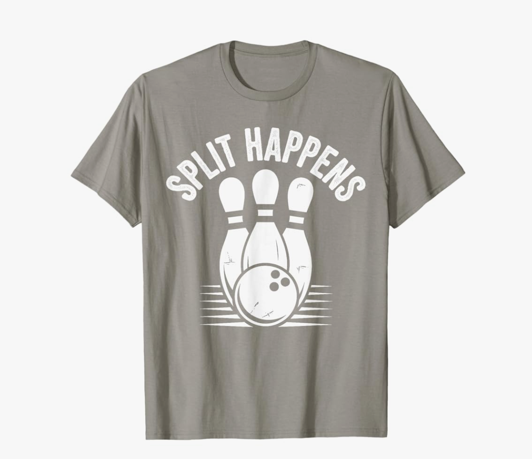 Split Happens Funny Bowling T-Shirt, XL