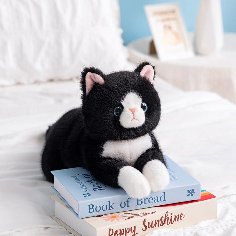 Weighted Stuffed Animal Cat, 19 Inch 2Lbs Realistic Plush Toy, Ultra Soft Black Cat Throw Pillow for Kids and Adults