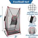 3x6FT Football Net with Throwing Target Strike Zone for Kicking Punting and QB Accuracy Training Portable Football Practice Equipment with Steel Base and Carry Bag