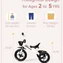 KRIDDO Kids Tricycles Age 24 Month to 4 Years, Toddler Kids Trike for 2.5 to 5 Year Old, Gift Toddler Tricycles for 2-4 Year Olds, Trikes for Toddlers, Sporty Styling, White