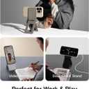 MOFT Phone Tripod Stand Selfie Stick for iPhone, Multi-Angles iPhone Stand, Lightweight & Portable Phone Holder, Strong Magnets, MOVAS Vegan Leather, Travel Essentials, Taupe (Without Card Slot)