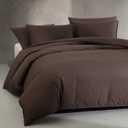 Calvin Klein - Queen Duvet Cover Set, Modern Cotton Washed Percale Bedding with Matching Shams, Cozy Home Decor, Oeko-Tex Certified (Washed Percale Earth Brown, Queen)