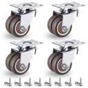 NERILEE 2" Heavy Duty Casters Wheels,Total Load 880Lbs Pack of 4 No Floor Marks Silent Rubber Castor Swivel Castor Wheels, for Moving Furniture/Table/Trolley/Workbench or Pallet Swivel Wheels