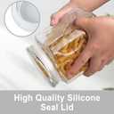 Glass Jars with Lids 64 oz, Airtight Silicone Seal & Non-Slip Design, Large Glass Storage Containers with Lids, Wide-Mouth Storage Containers for Kitchen, Laundry, Pantry & Office, Set of 2