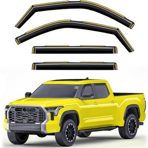 in-Channel Window Rain Guards Fit for Truck Toyota Tundra 2022 2023 2024 2025 CrewMax, Extra Durable Window Deflectors Vent Visors Shades Exterior Car Accessories Visors Rain Guards