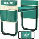 TomCare Garden Kneeler and Seat Upgraded 10.24" Wide Kneeling Pad Garden Bench with 2 Large Tool Bags Heavy Duty Foldable Garden Stool Tools Gardening Gifts for Women Men Seniors Gardeners