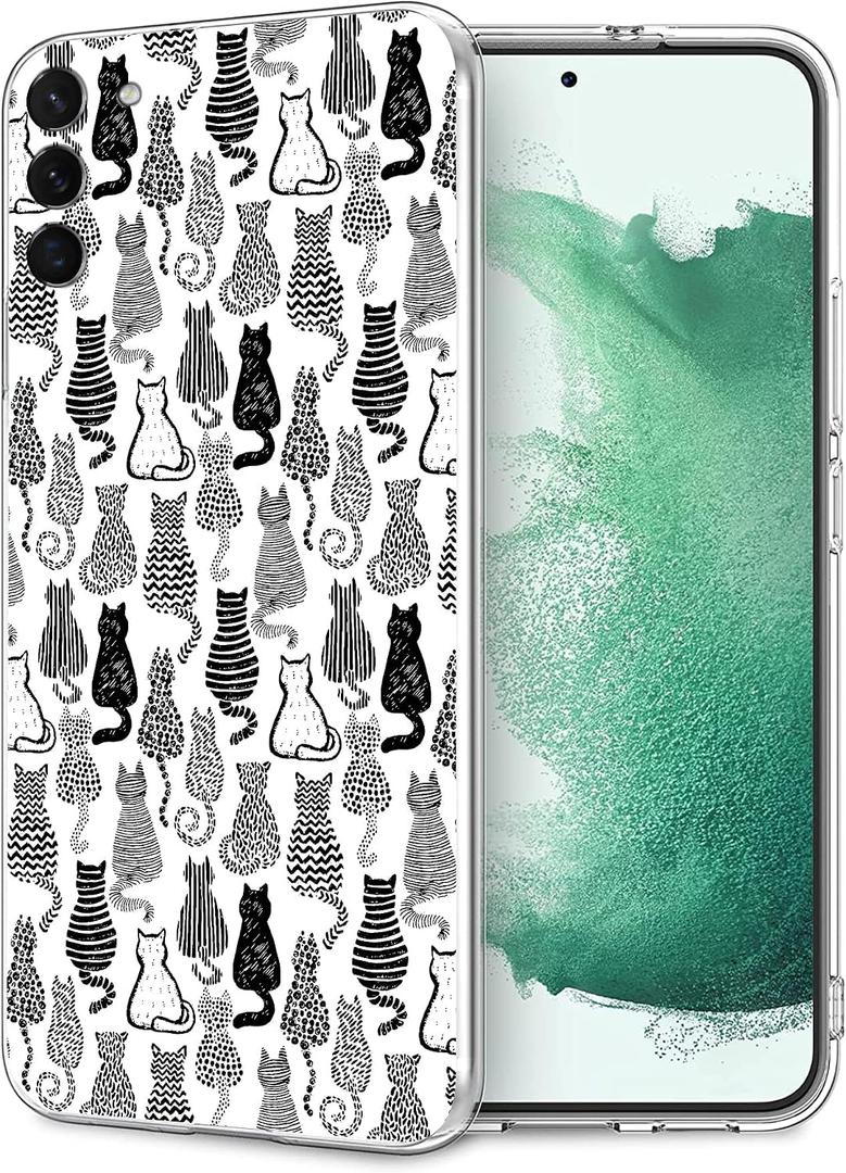 Compatible with Samsung Galaxy S22 Case, Funny Cute Cat Soft TPU Fashion Cool Slim Shockproof Protective Phone Cases for Women Girls