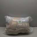 Drucon Boho Comforter Set Queen Size,7 Pieces Bed in a Bag Khaki Striped Bohemian Comforter Soft Microfiber Bedding Set for All Season