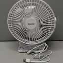 Koonie Portable Clip on Fan, 8-Inch 10000mAh USB Rechargeable Battery Operated, 4 Speeds, Strong Airflow, Sturdy Clamp for Office Desk Golf Car Outdoor Travel Camping Tent Gym Treadmill (White)