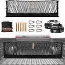 Muslogy Truck Bed Cargo Net Trunk Netting Compatible with 2013-2026 Chevy Silverado & GMC Sierra 1500/2500HD/3500HD Accessories, Pickup Cargo Organizer SUV Sedan Storage Net w/Heavy Duty Carabiners
