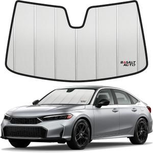 2022-2026 Civic Windshield Sun Shade Compatible for Honda Civic (Does NOT FIT Hybrid & Sport Touring & Touring) Upgraded 6 Layers Accordion-Folding Front Sun Visor with Storage Bag Keep Interior Cool