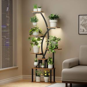 Plant Stand Indoor,8-Tier 65 inch Tall Plant Shelf for Indoor Plants with Grow Light, Plant Shelf with Adjustable Brightness & Timer, Modern Metal Plant Display Rack for Living Room/Patio Plant Stand Indoor,8-Tier 65 inch Tall Plant Shelf for Indoor Plants with Grow Light, Plant Shelf with Adjustable Brightness & Timer, Modern Metal Plant Display Rack for Living Room/Patio